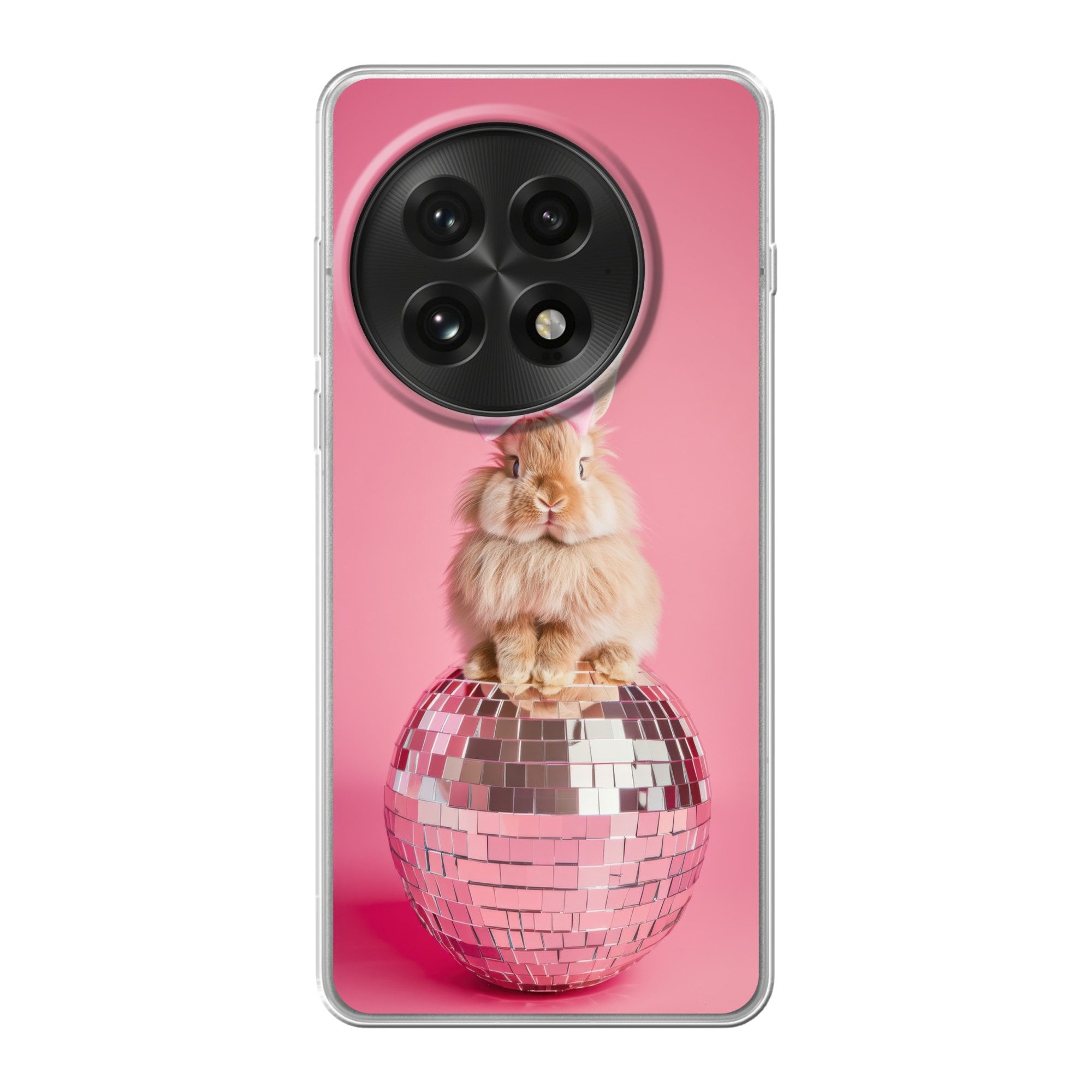 MuchoWow Handyhülle für OnePlus 13 Schleife - Discoball - Kaninchen, Phone Case, Silikon, Schutzhülle Dünn