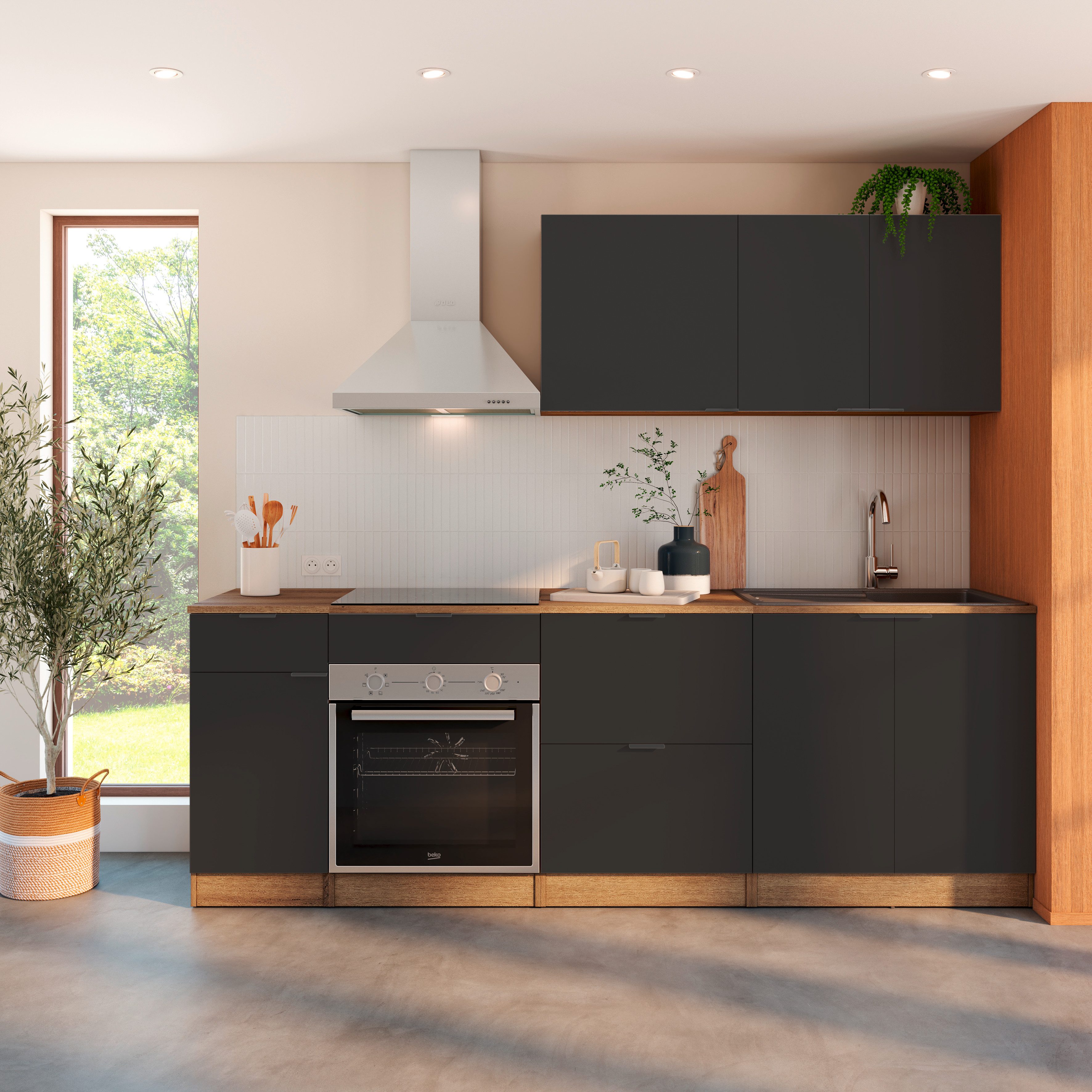 Gami Unterschrank Eden Küche Unterschrank B.40 1 Tür 1 Schublade Unterschrank mit 1Tür und 1 Schublade Breite 40 cm