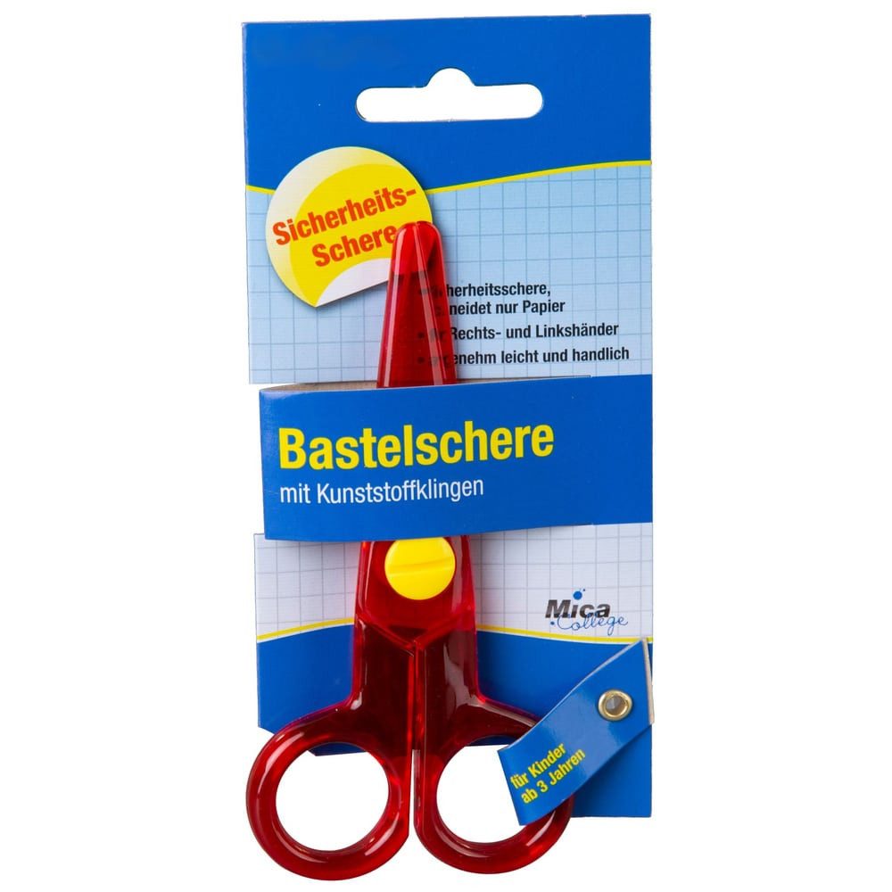 MICA Papierscheren Bastelschere - abgerundete Spitze - rot