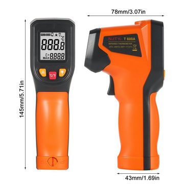 Tidyard Infrarot-Thermometer NJTY, Berührungslose Digitale Temperaturpistole, -50 °C bis 600 °C (58 °F bis 1112 °F) mit Emissionsfunktion