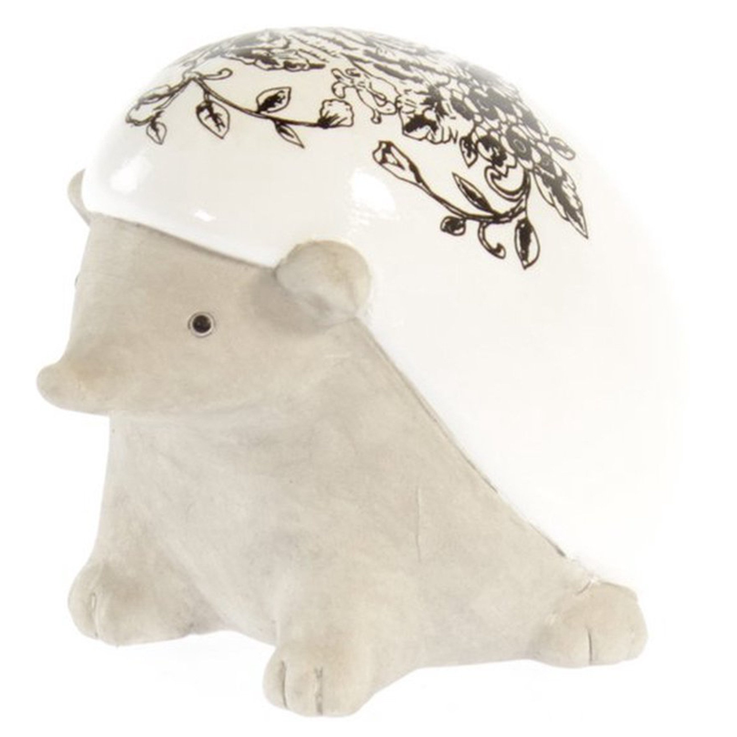 Goldbach Dekofigur Moderne Igel Dekofigur aus Keramik Weiss mit Tattoo H 13,5 cm