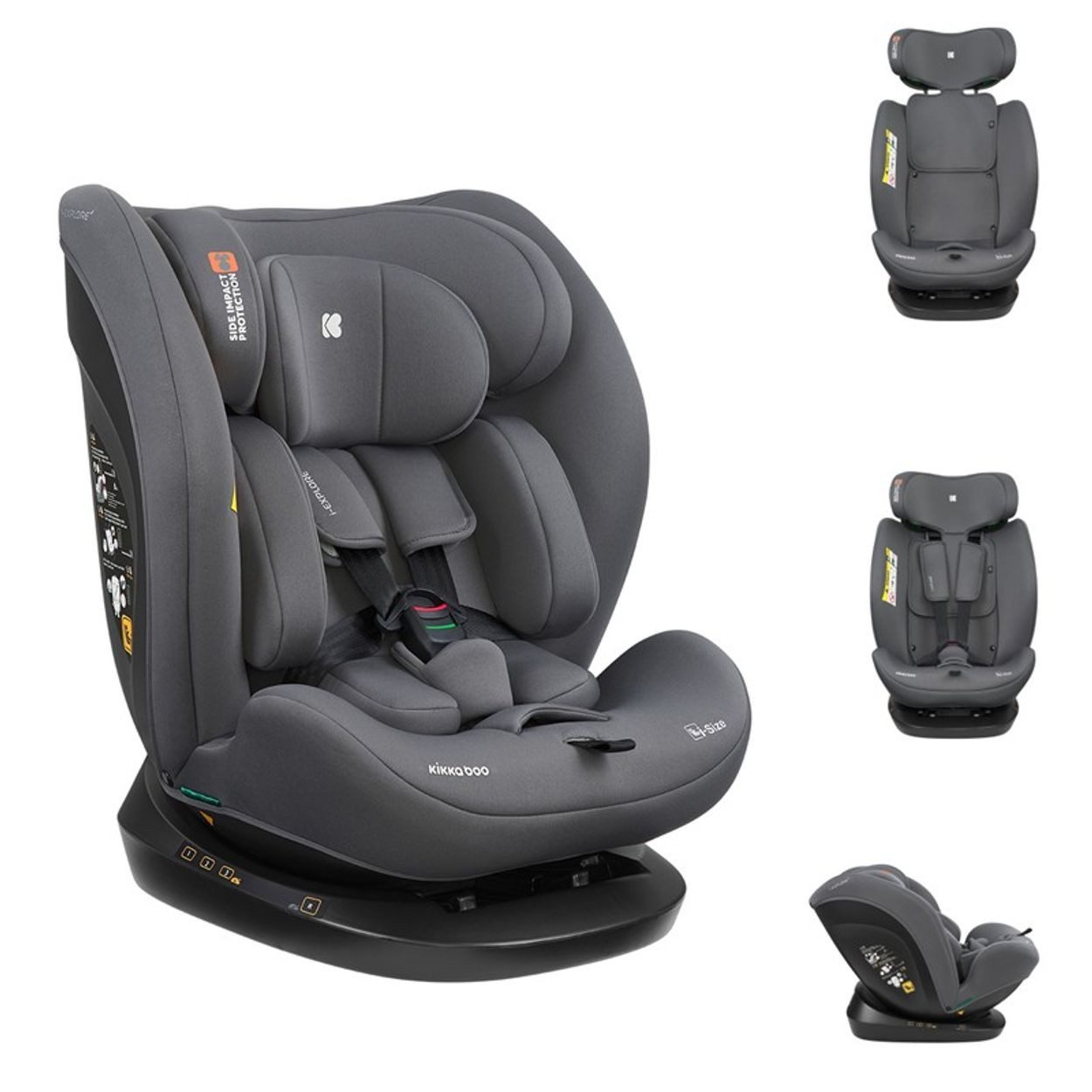 Kikkaboo Autokindersitz Kindersitz i-Explore i-Size, ab: 0, bis: 12, (40 - 150 cm) verstellbare Kopfstütze, Gurt