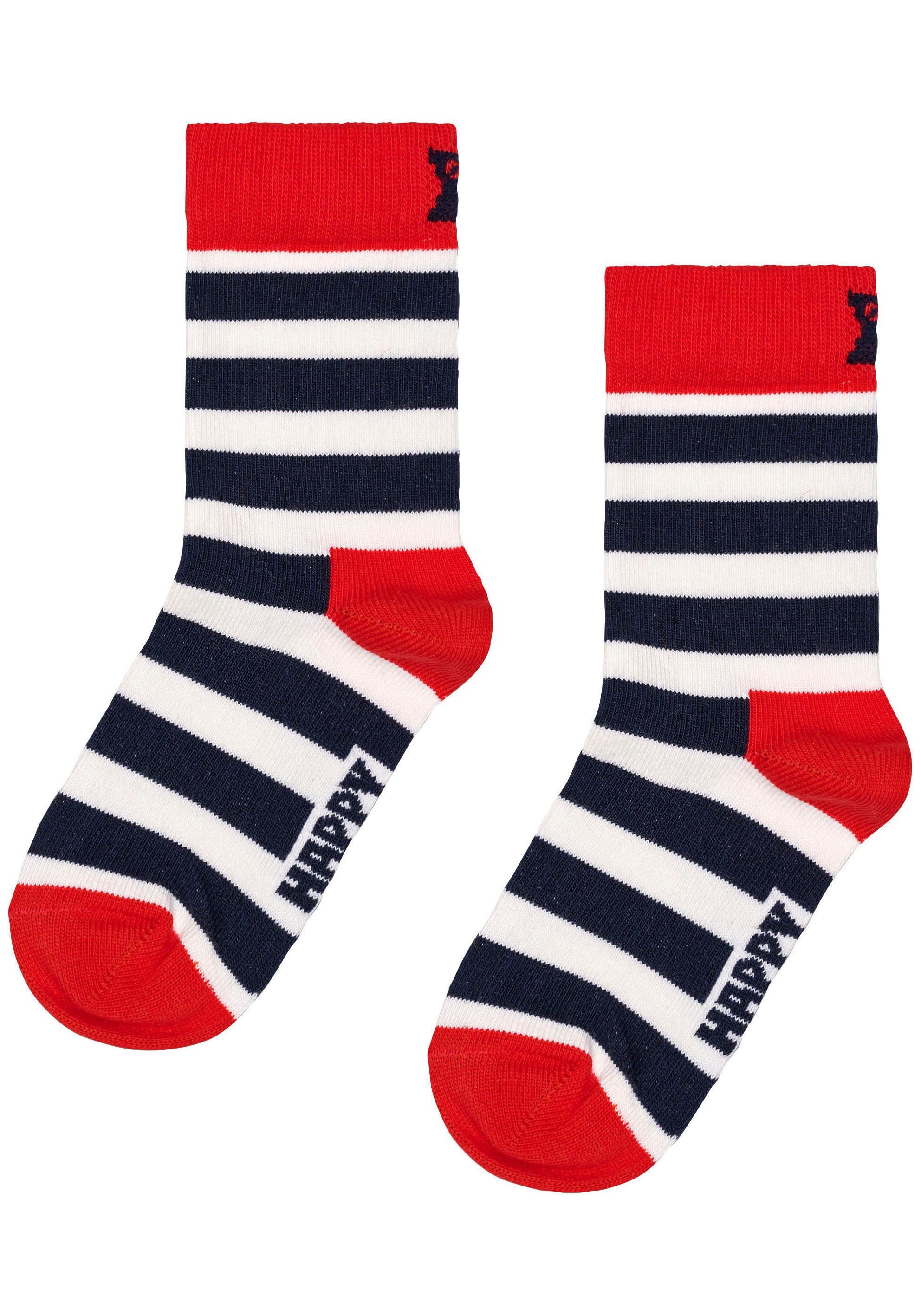 2-Paar) Stripe & Streifen (Packung, Socks Socks Kids Punkte Happy 2-Pack Socken