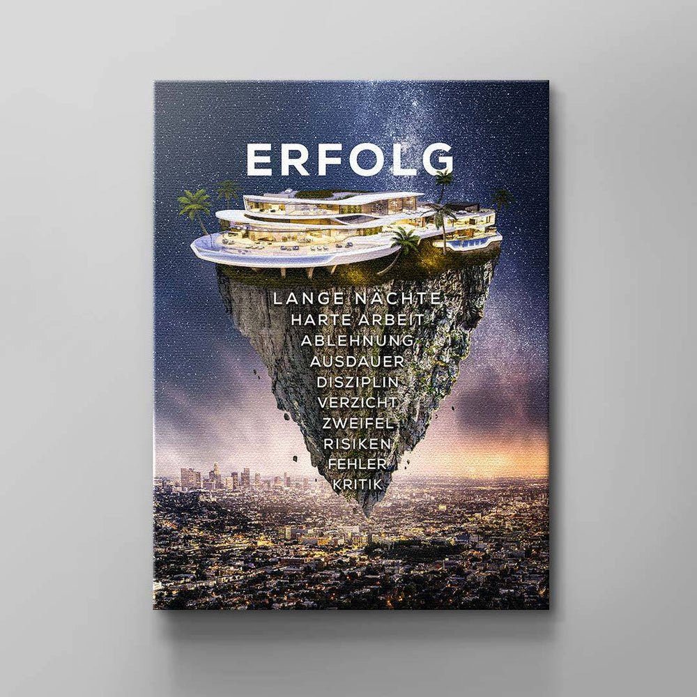 Rahmen des DOTCOMCANVAS® für Deutsch, Lebensenergie "Eisberg Erfolges" Wandbild pure Leinwandbild, von ohne