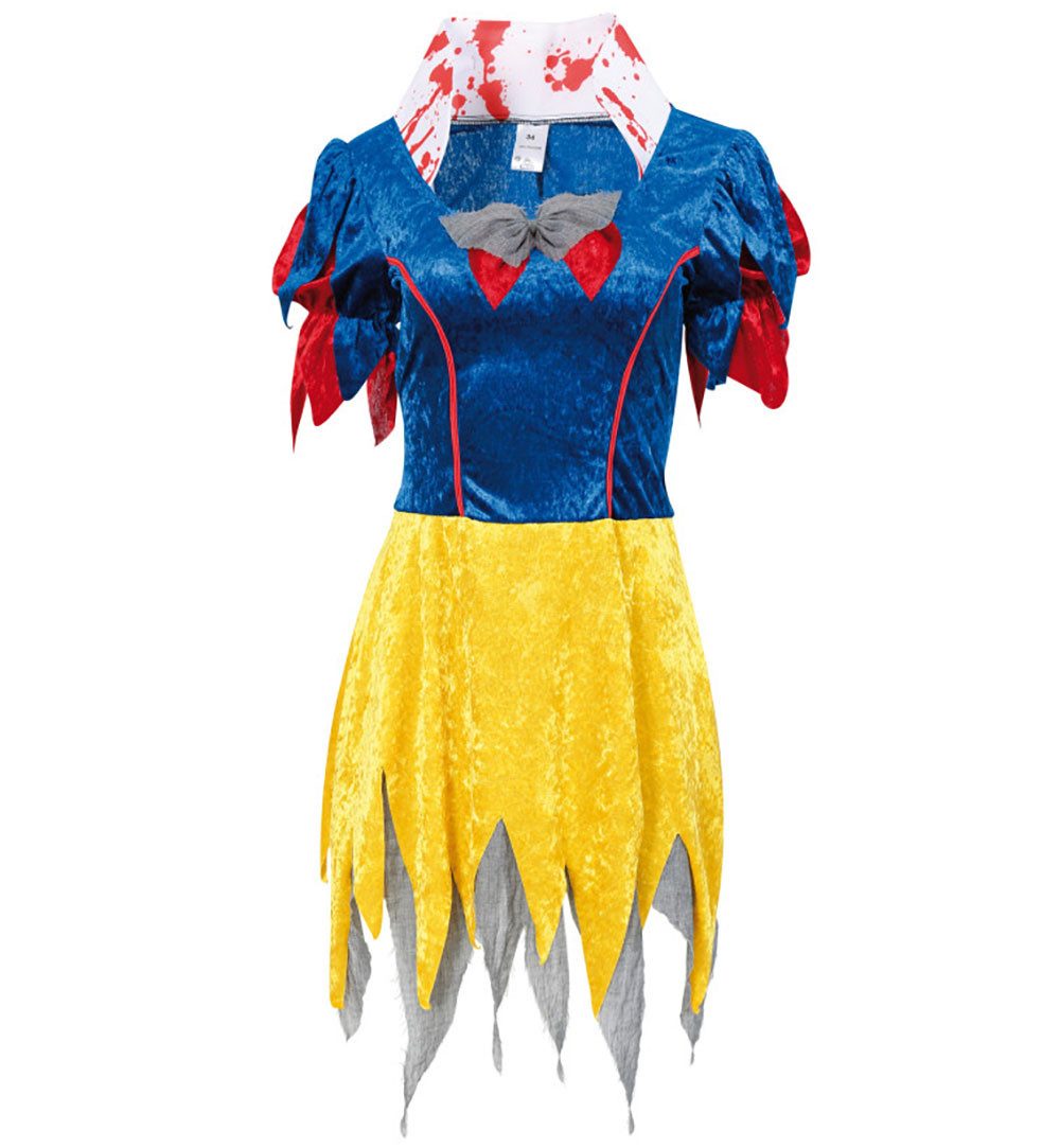 Fries Zombie-Kostüm Damen Horror Schneewittchen Kostüm Kleid Halloween Karneval