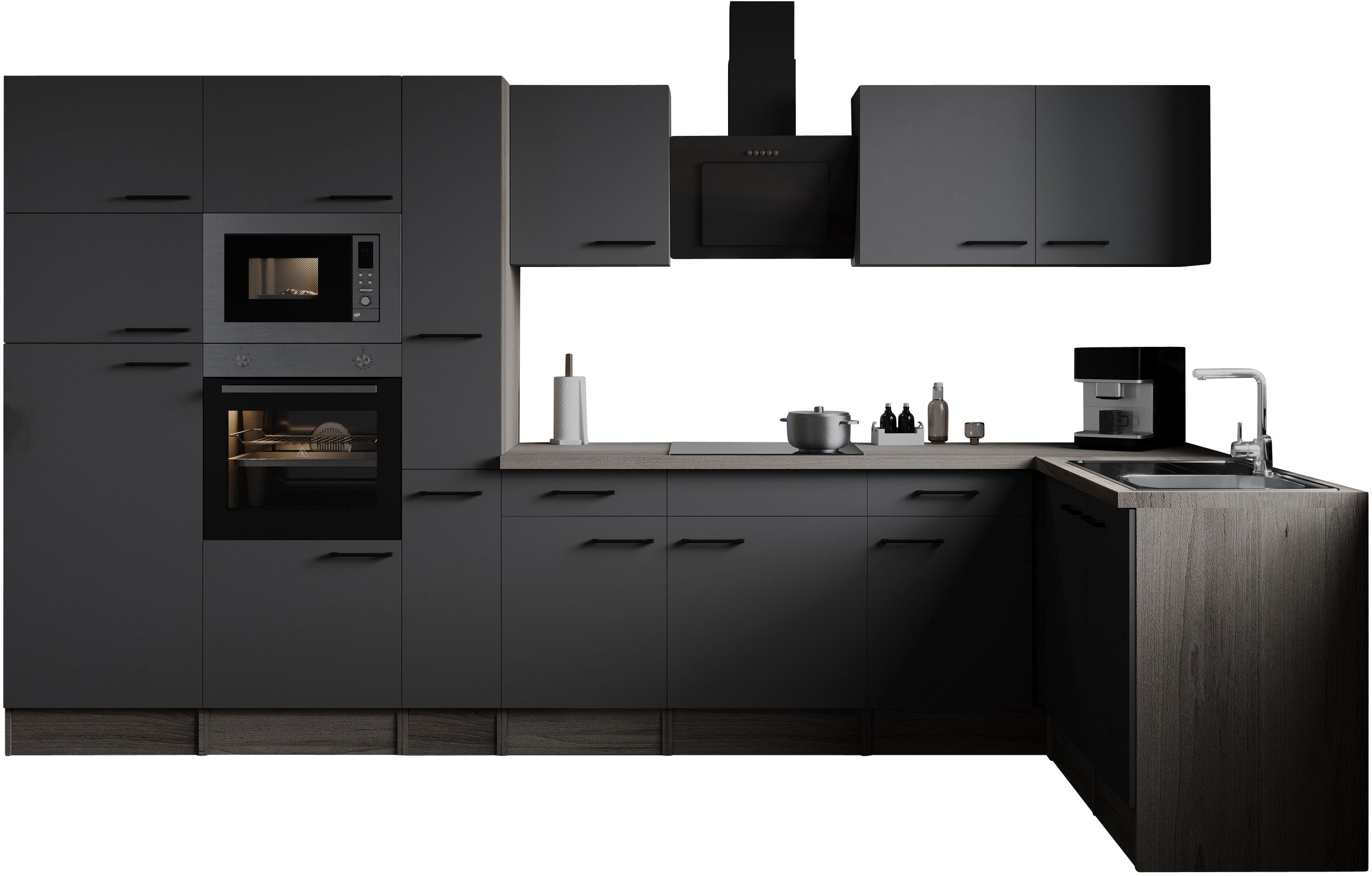 RESPEKTA Winkelküche Oliver, Breite 370 cm, 90 cm Arbeitshöhe, in exklusiver Konfiguration für OTTO