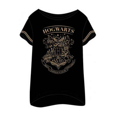 Harry Potter T-Shirt Harry Potter Hogwarts Wappen Damen T-Shirt, schwarz, oder grau, S-XL