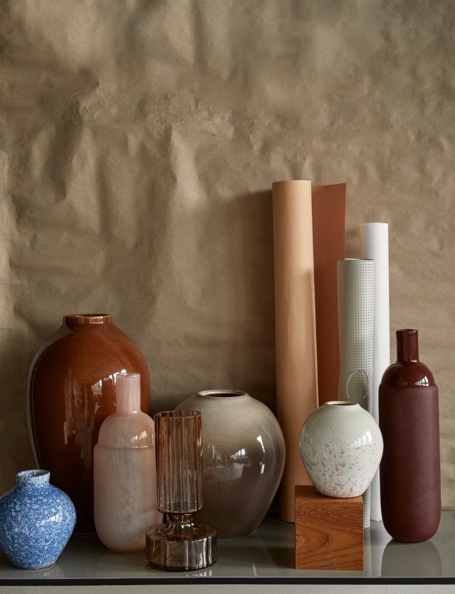Broste Copenhagen Dekovase Hyacint Vase Glas Indian Tan 24,9 cm (Vasen), Hyacint Vase