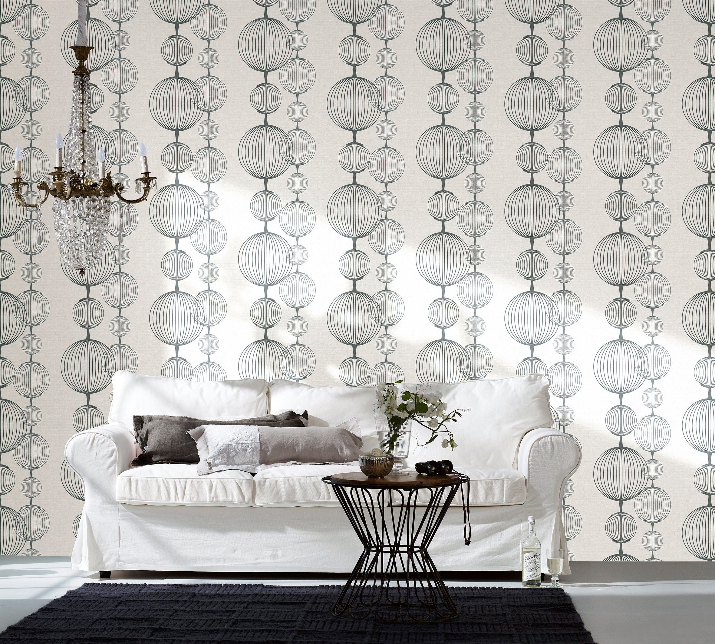 Marburg Vliestapete Weiß, grafisch, moderne Tapete für Wohnzimmer Schlafzim günstig online kaufen