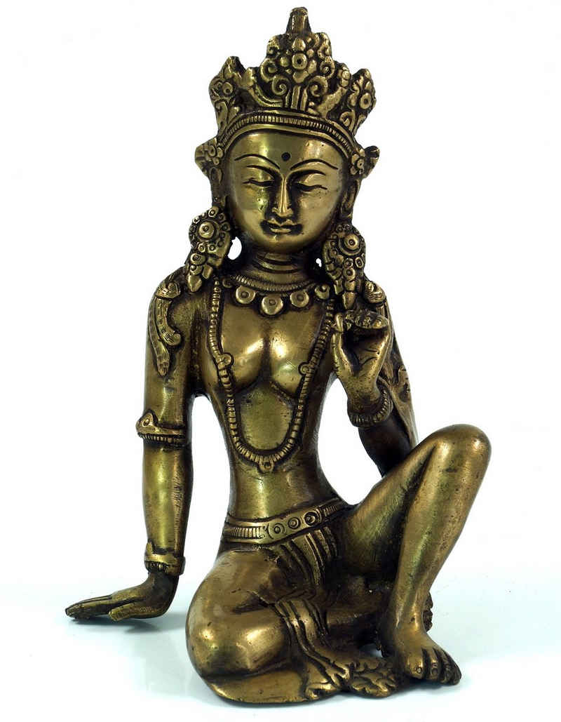 Guru-Shop Dekofigur Messingfigur, Statue Laxmi 16 cm - Motiv 12