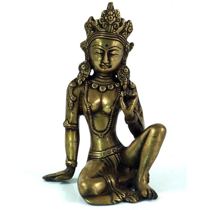 Guru-Shop Dekofigur Messingfigur Statue Laxmi 16 cm - Motiv 12