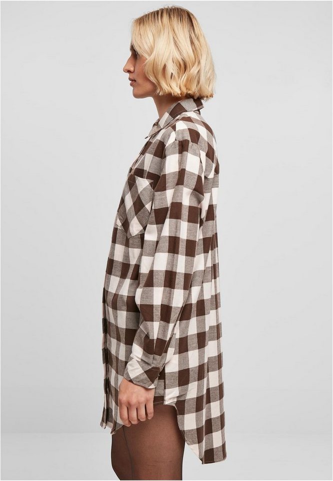 Jerseykleid Oversized Check Betonung Schmeichelnde der Ladies CLASSICS Dress Shirt Damen URBAN (1-tlg), Taille Flannel