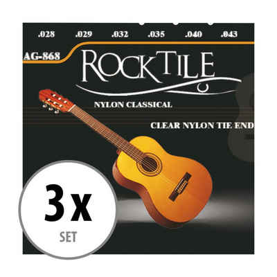Rocktile Saiten Rocktile Klassikgitarrensaiten Satz, (3-tlg), Stabile Nylonsaiten