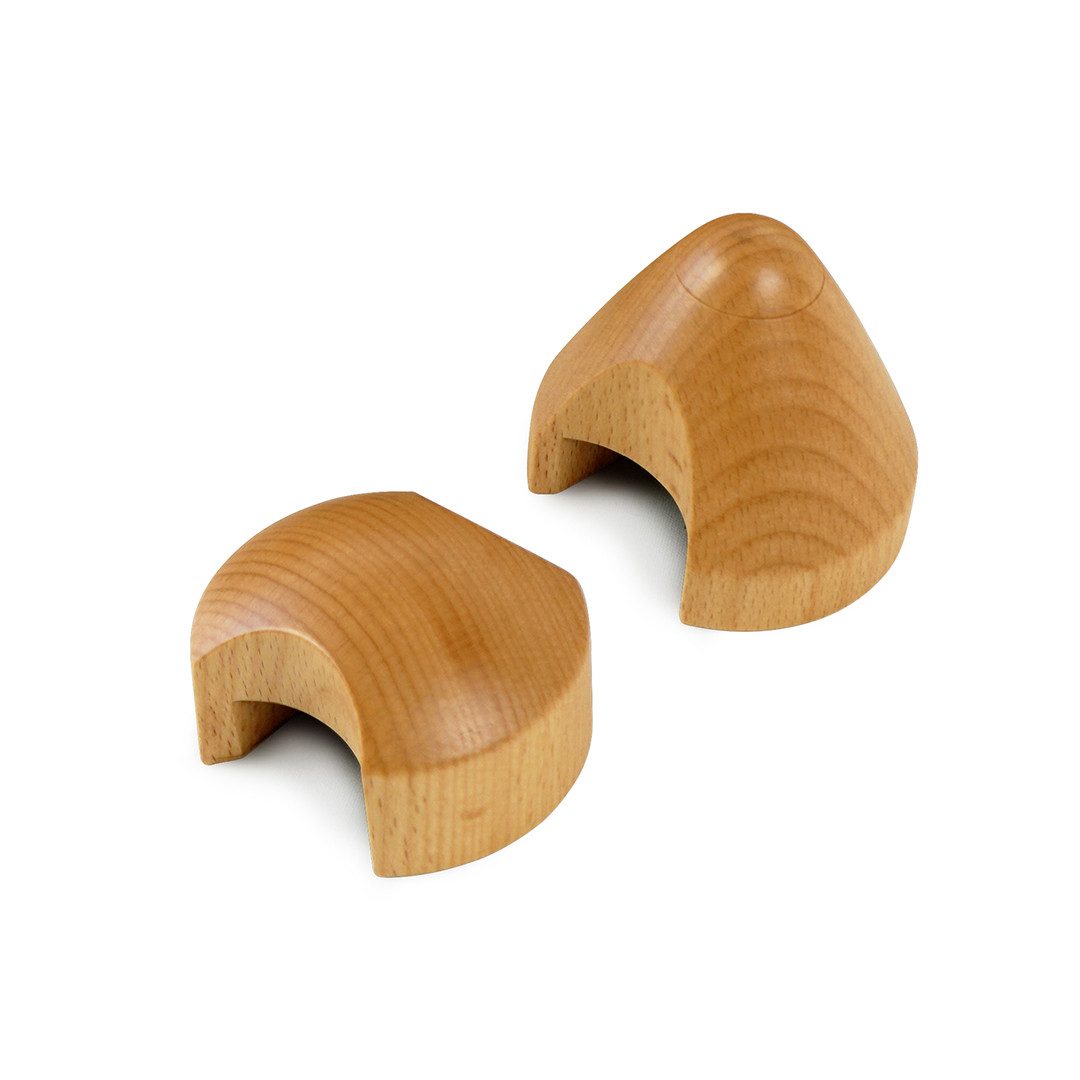 Max Fitness Massageroller Set Triggerpunkt Massage Trigger Point Drücker für Rücken Nacken Beine, Set, 2 Massagekugeln, Punkt- und Flächenmassage, rutschfest, nachhaltig, aus Holz oder Kork