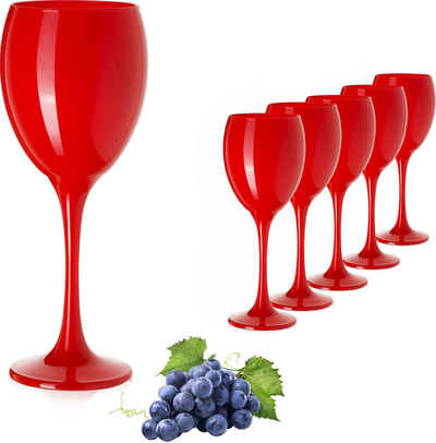 PLATINUX Weinglas Rote Weingläser, Glas, Set 6 Teilig 130ml (max. 320ml) massiv Getränkeglas Wasserglas Weißweingläser Rotweingläser