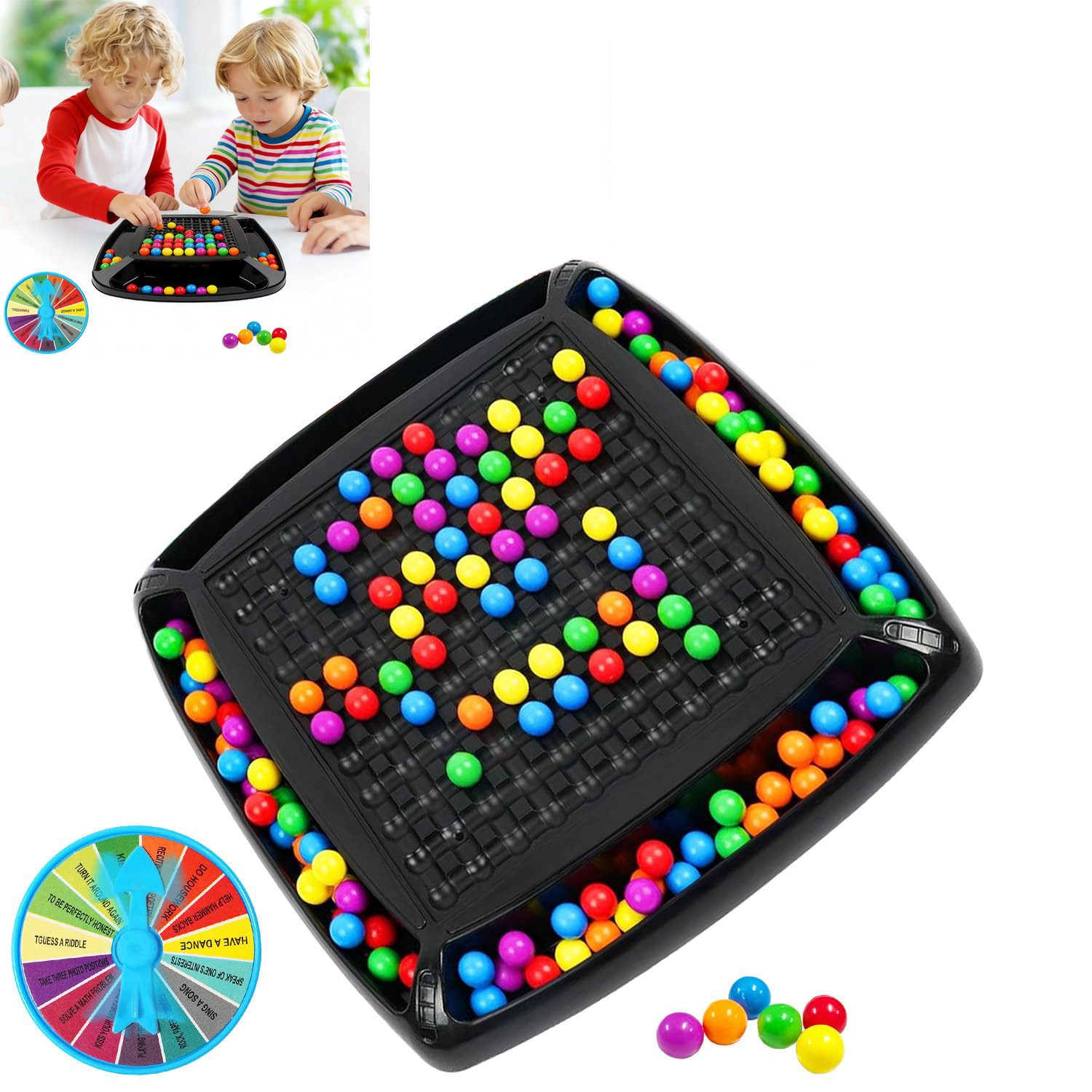 CLTYQ Spiel Intellektuelles Schachbrett Doppelduell, Mastermind Spiel, 120 Stück Rainbow Ball Gesellschaftsspiele für Kinder Und Erwachsene