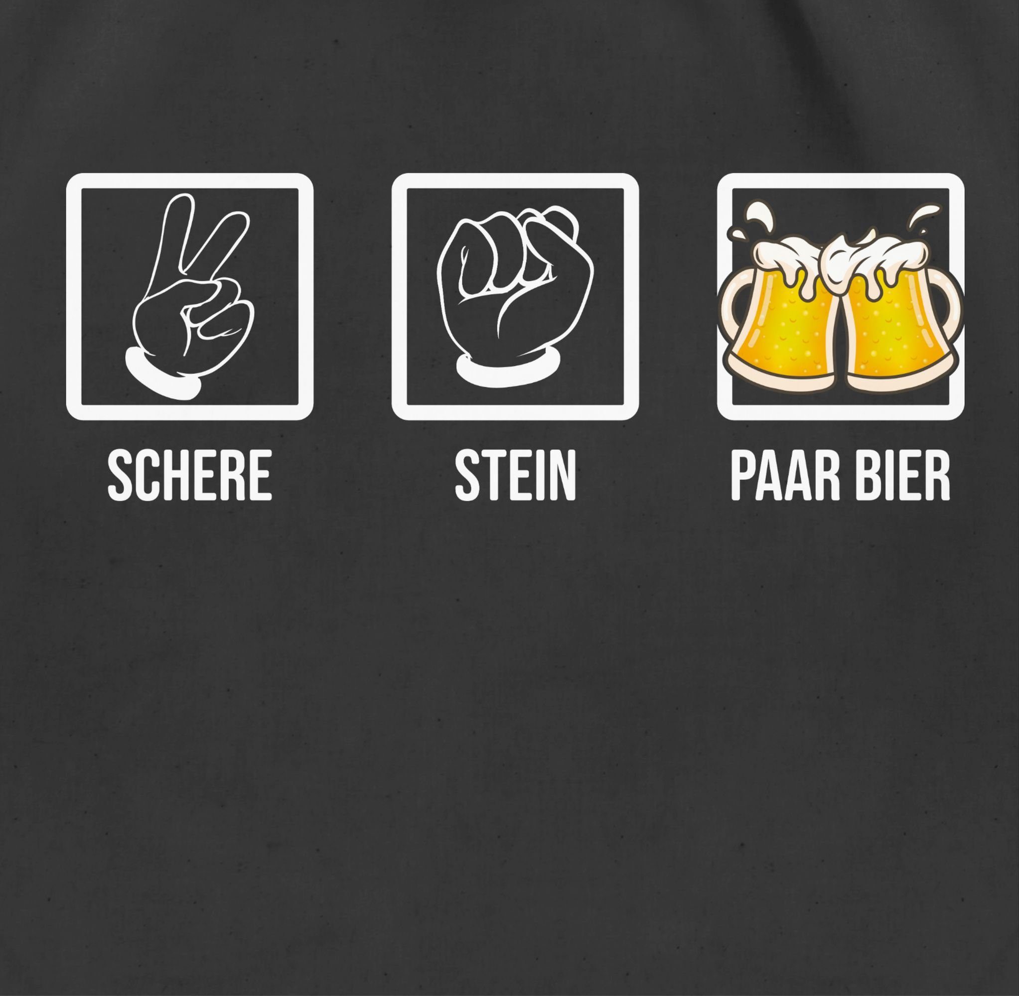 01 Vatertag - Shirtracer Betrinken Geschenk Bierliebhaber Hopfe, Paar Lustiges Schere Turnbeutel Stein Schwarz Saufen Bier