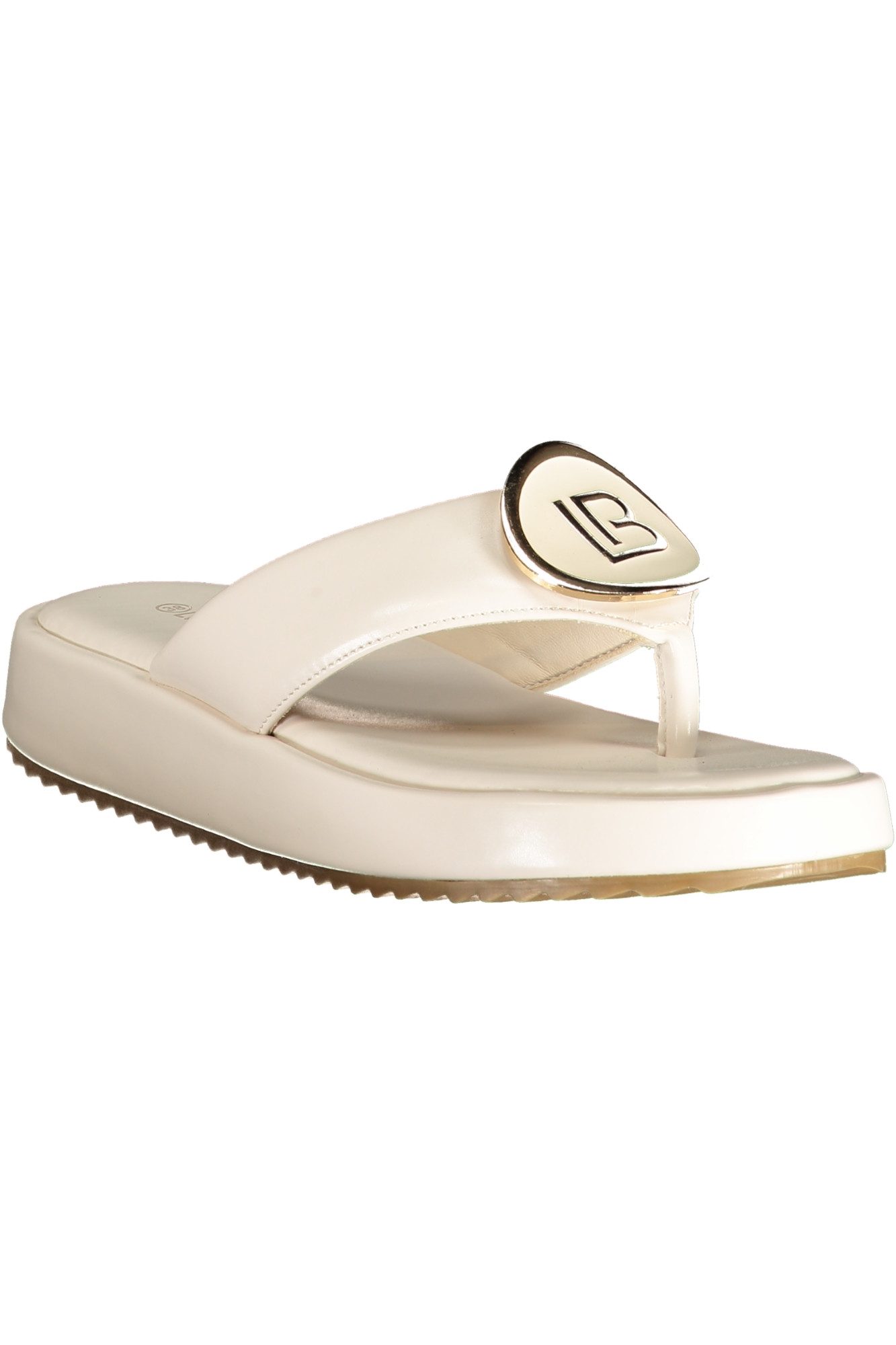 Laura Biagiotti Zehentrenner Weiße Damen-Zehensandalen mit Logo – Stilvoll