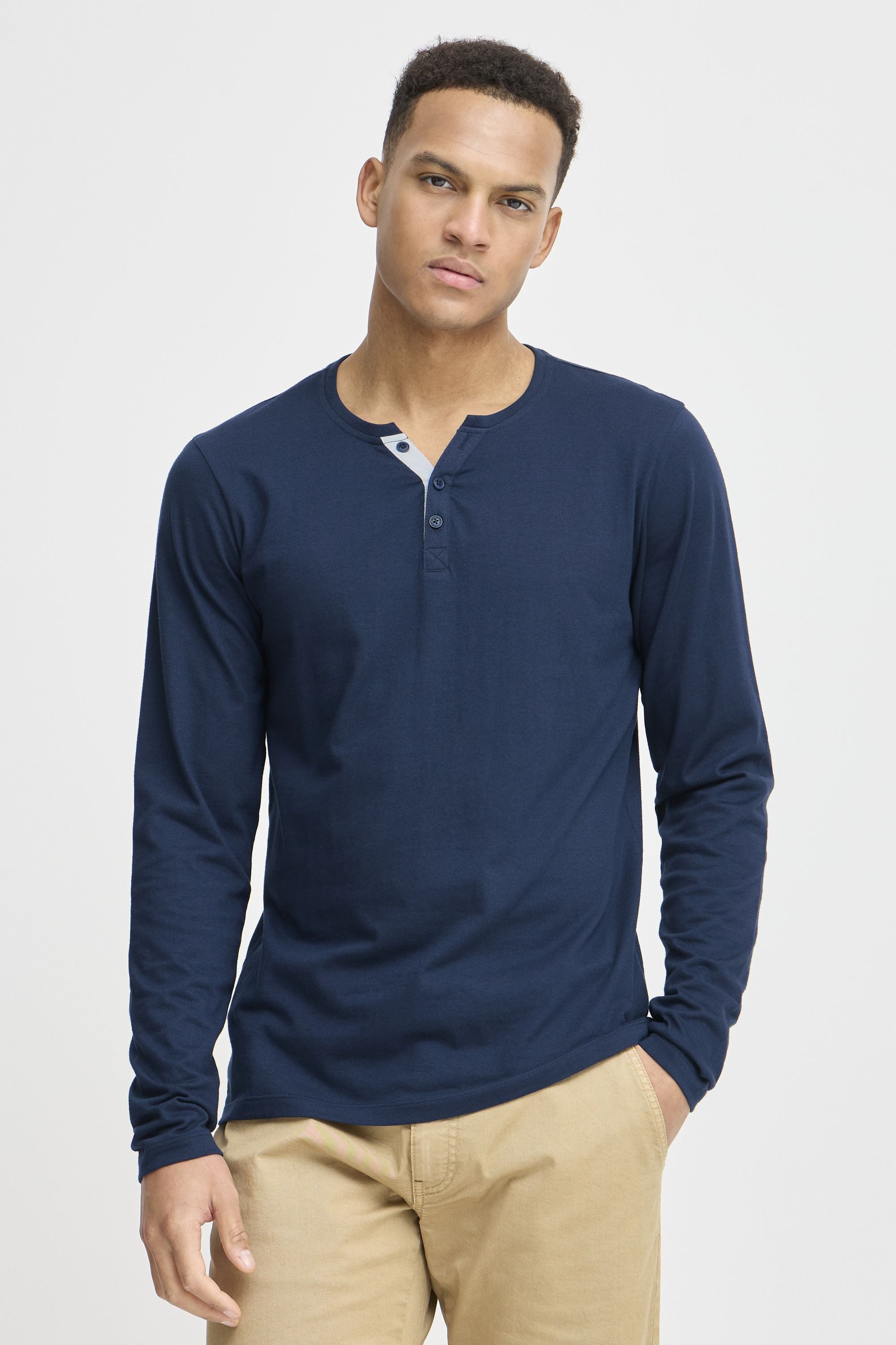 Blend Langarmshirt BHMBHOLLIE Klassisches Grandad-Longsleeve günstig online kaufen