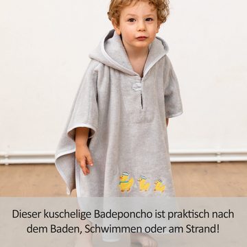 Smithy Badeponcho Ente aus Premium Baumwolle, Baumwoll-Frottee, Druckknopf am Armloch