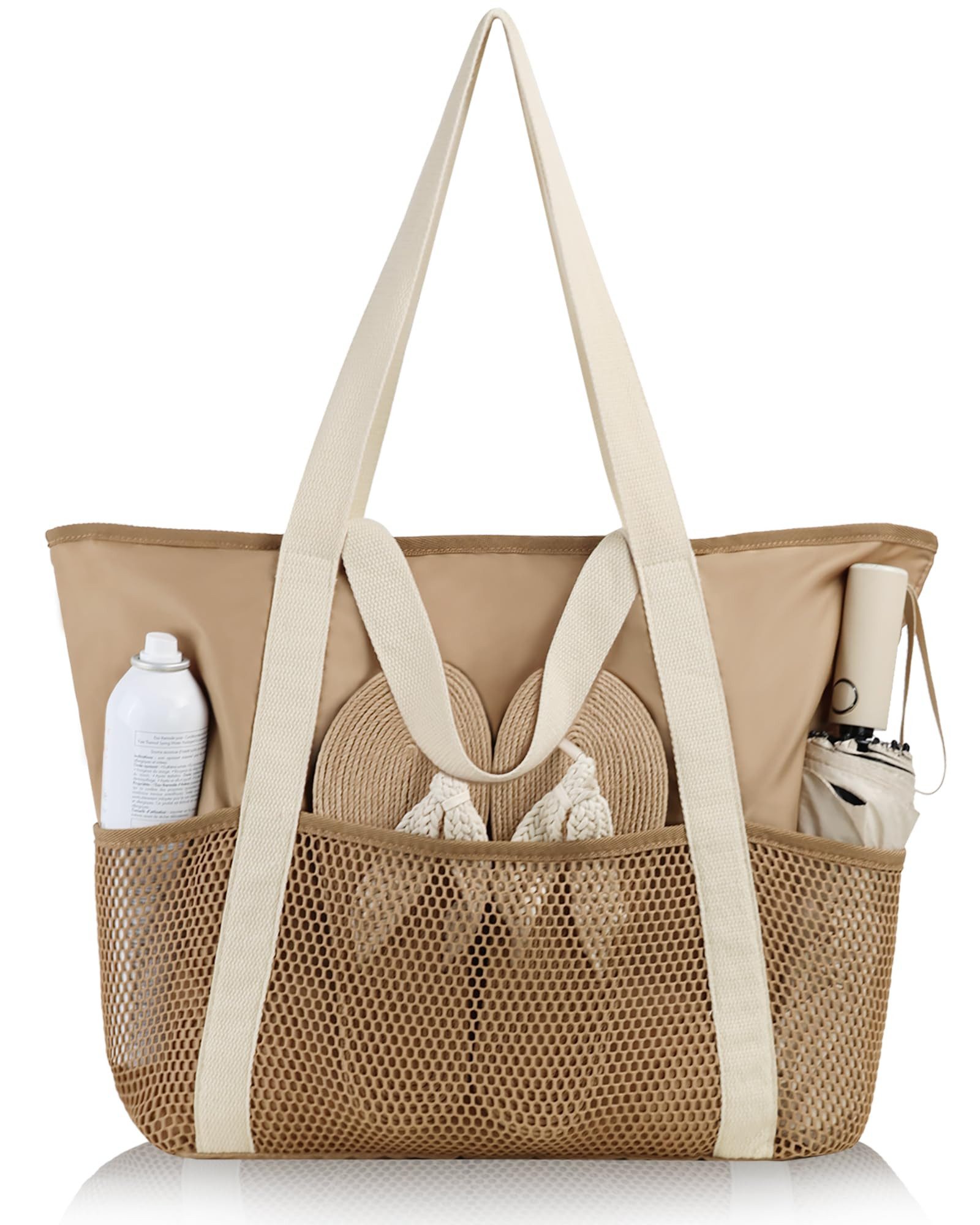 Strandtasche mit reißverschluss Damen Wasserdicht Umhängetasche