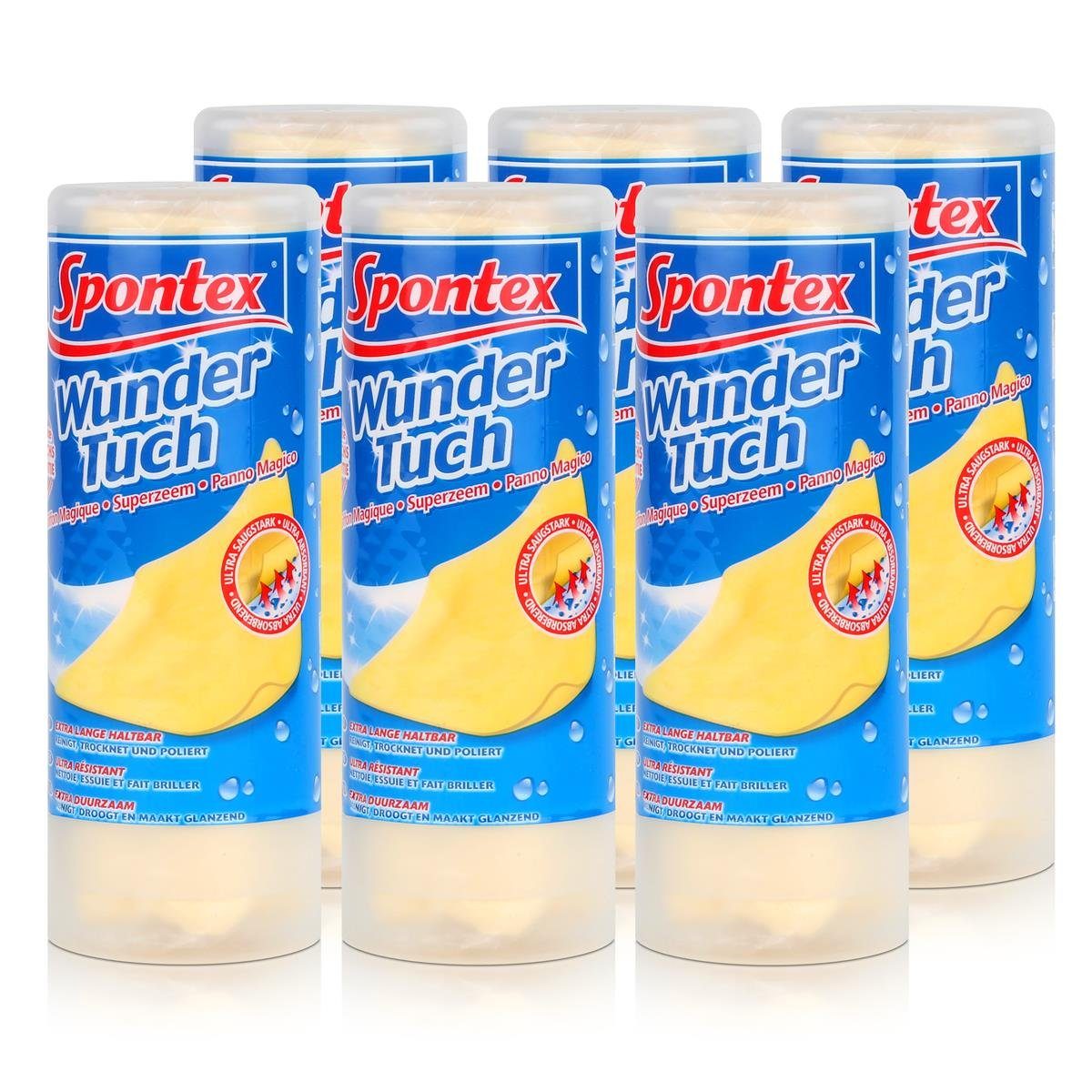 SPONTEX Spontex Wundertuch - Reinigt, Trocknet und Poliert (6er Pack) Reinigungstücher