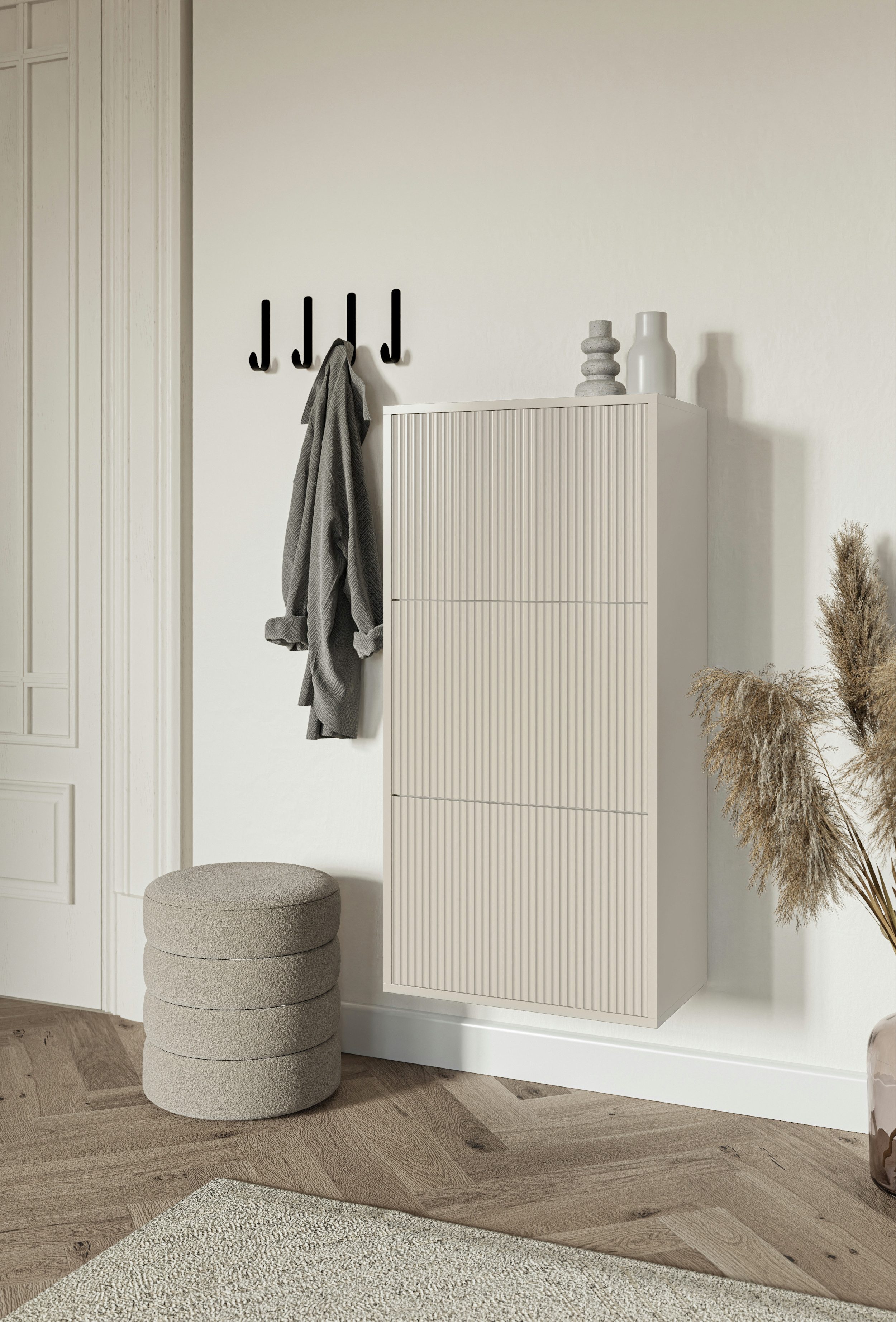 Selsey Hängeschuhschrank VELDIO Wand-Schuhkipper mit 3 Klappen, 50 cm breit günstig online kaufen