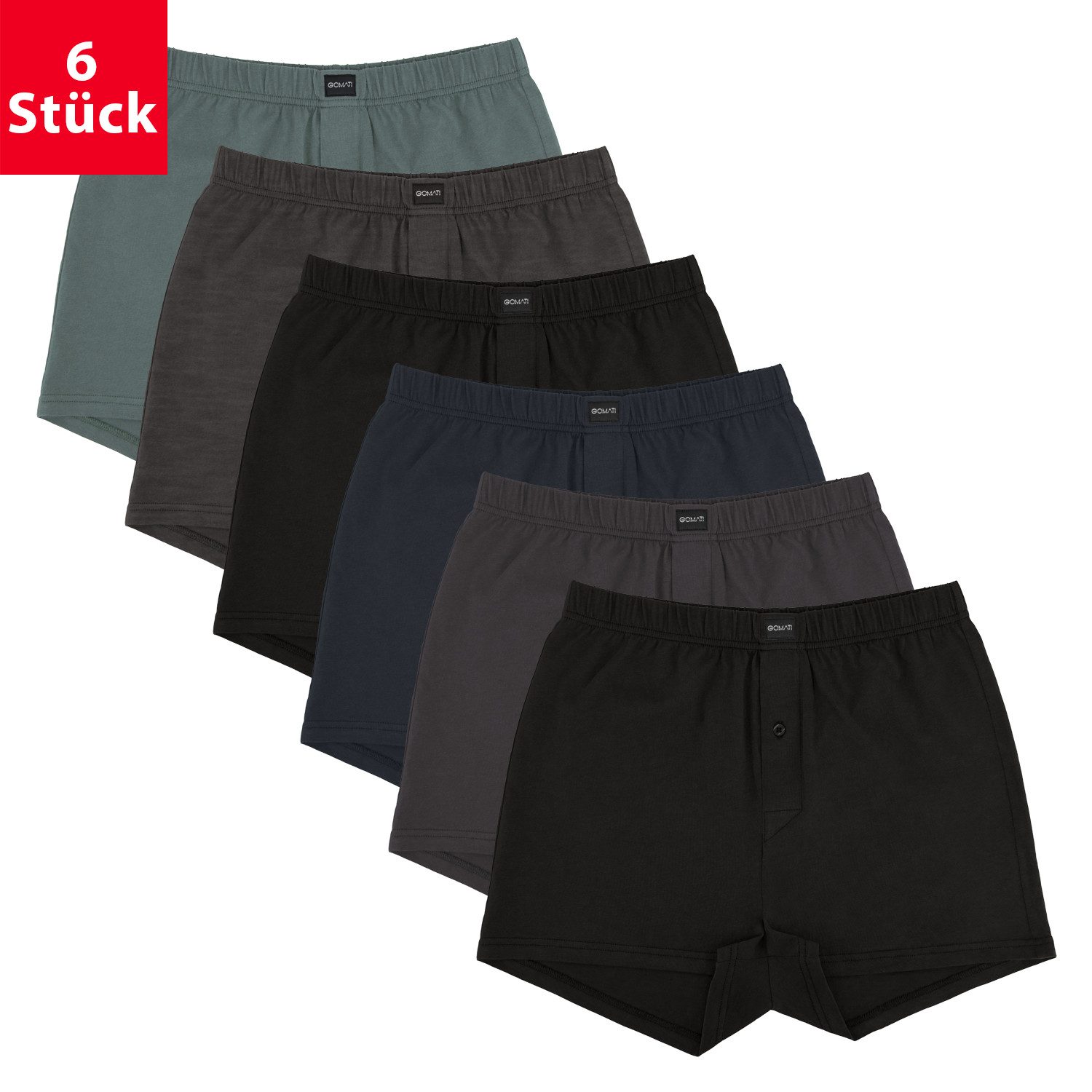 Gomati Boxershorts 6er Pack Herren Jersey günstig online kaufen