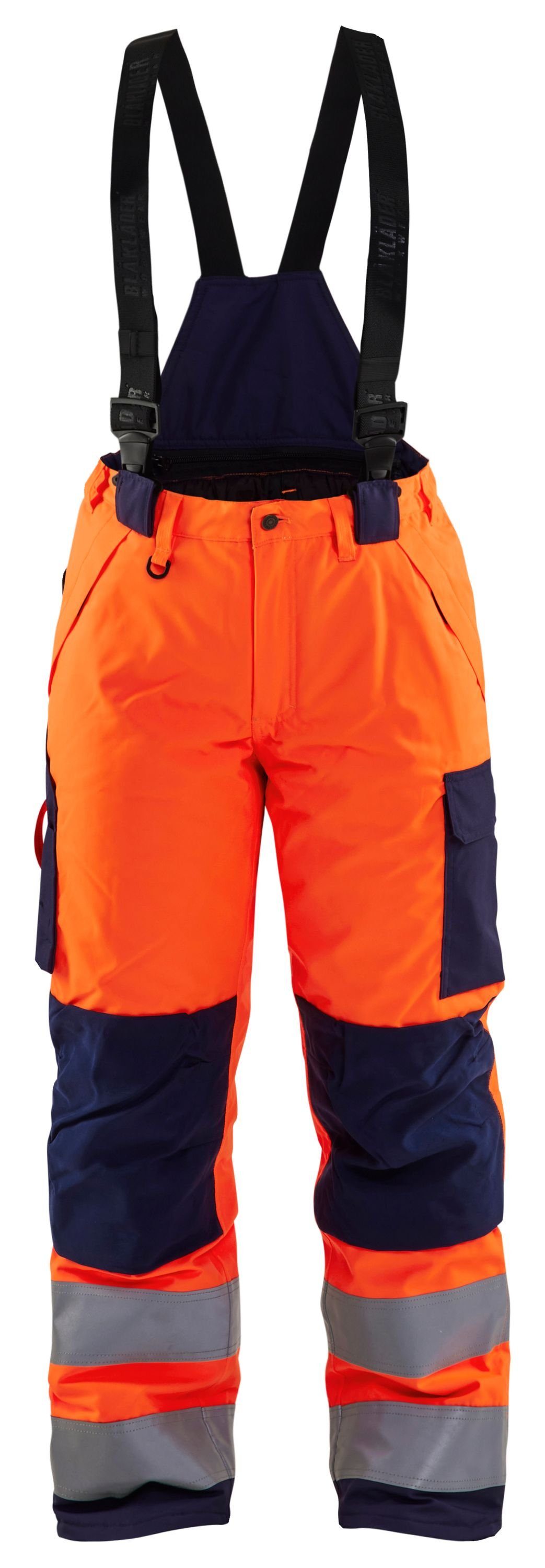 BLÅKLADER Arbeitsbundhose Damen High Vis Winter Arbeitshose (1-tlg) orange/marineblau