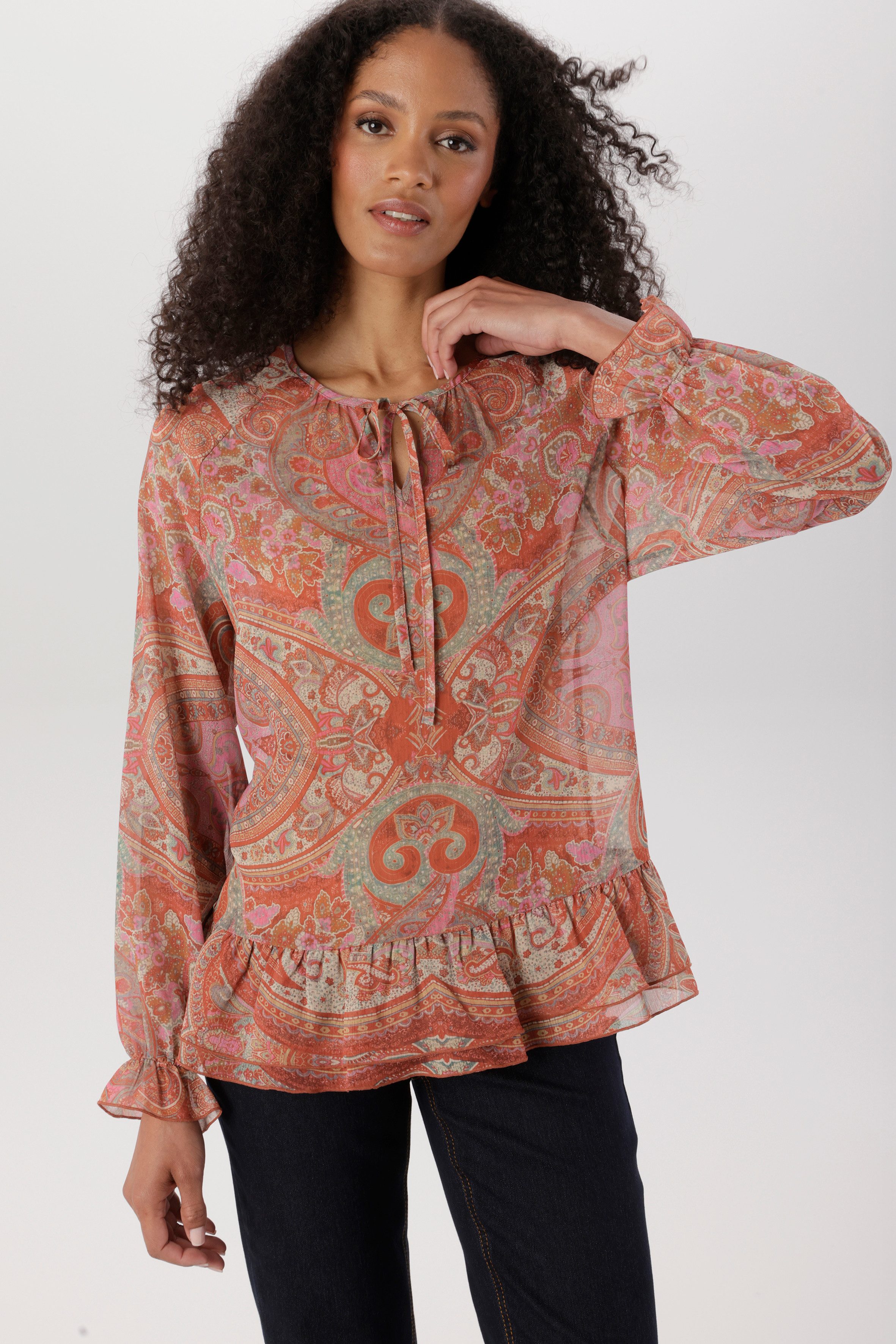 Aniston SELECTED Schlupfbluse aus leicht transparentem Chiffon - NEUE KOLLEKTION