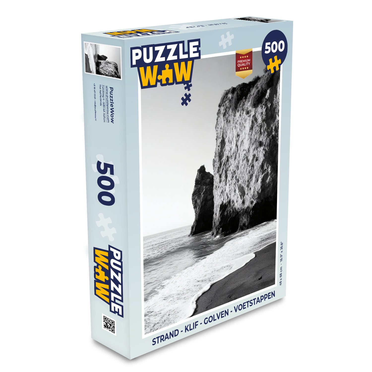 MuchoWow Puzzle Strand - Klippe - Wellen - Fußstapfen, 500 Puzzleteile, Foto-Puzzle, Bilderrätsel, Puzzlespiele, Spielzeug