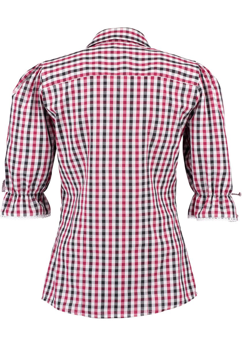 OS Trachten Trachtenbluse Paruvo Tailliert, Liegekragen, 1/1-Arm, Spitze günstig online kaufen