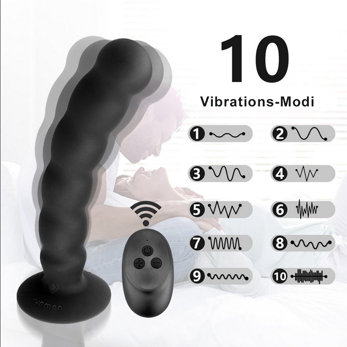 ergonomischer Anal Massagegerät verschiedene Vibrator, Controll Prostata über mit und wiederaufladbar, Remote für S 10 Analvibrator Vibrationsmodi, Anal-Stimulator Größe USB Frauen Männer, - TPFSecret -