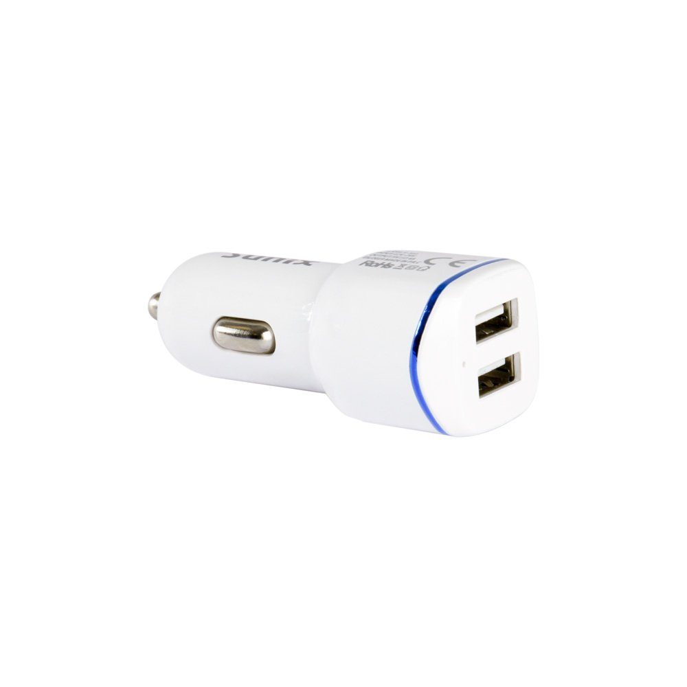 Sunix Sunix KFZ 2.4A Ladegerät 2x USB Port + 1.2M Lightning Ladekabel weiß USB-Ladegerät