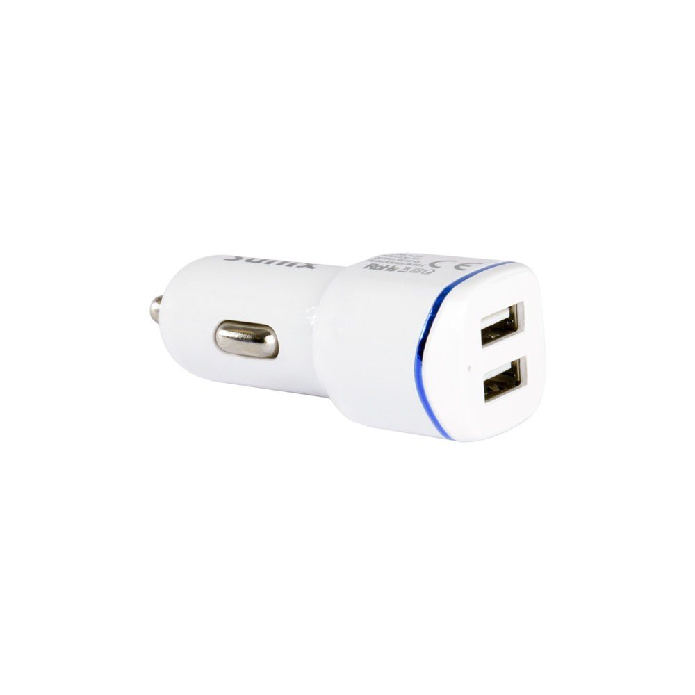 Sunix Sunix KFZ 2.4A Ladegerät 2x USB Port + 1.2M Lightning Ladekabel weiß  USB-Ladegerät