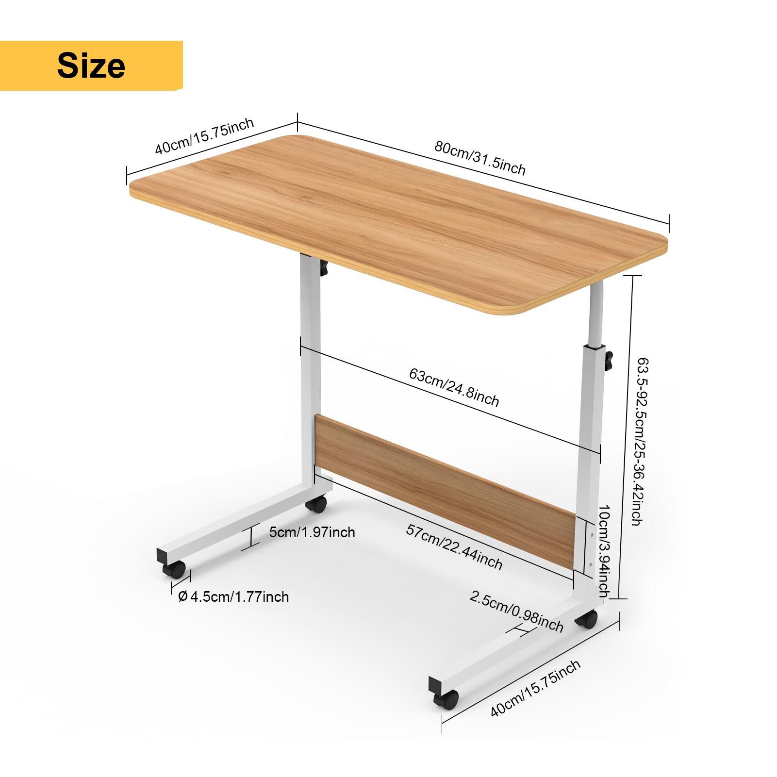 JEOBEST Computertisch Beistelltisch Höhenverstellbar 80x40x(69-89)cm Laptop günstig online kaufen