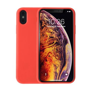 KMP Creative Lifesytle Product Handyhülle Silikon Schutzhülle für iPhone XS, X Red 5,8 Zoll