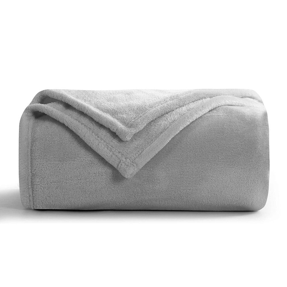 Wohndecke Kuscheldecke Flauschig Decke Grau - Fleece decke Warme Sofa Decke, GelldG Silber grau( 100*150)