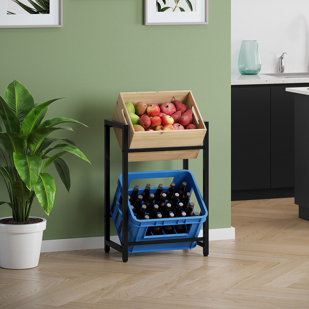 STEELSØN Flaschenregal Mystra in schwarz, Getränkekistenregal aus Stahl für günstig online kaufen