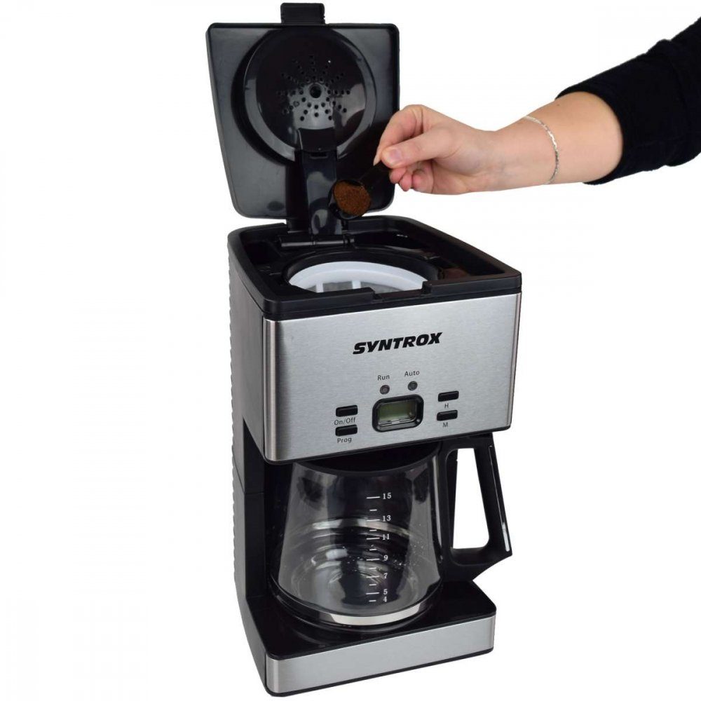 Syntrox Timer mit Syntrox Kaffeemaschine Filterkaffeemaschine Germany Kaffeeautomat Edelstahl Syntrox