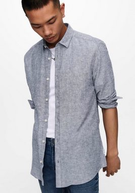 ONLY & SONS Langarmhemd ONSCAIDEN LS SOLID LINEN SHIRT NOOS