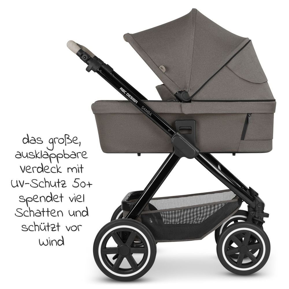 (7-tlg), Samba Zubehör Design Regenschutz, Edition Kinderwagen Kombi-Kinderwagen Herb, Babywanne, mit 2in1 - Diamond Buggy - Sportsitz, ABC