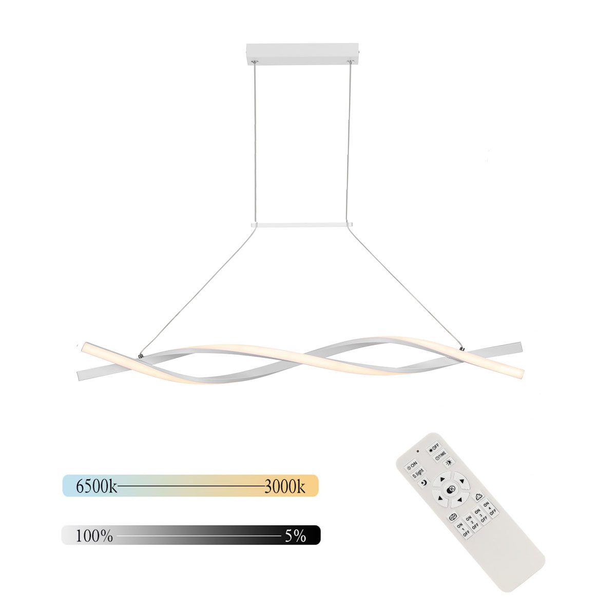 LETGOSPT Pendelleuchte 80cm Modern LED Pendelleuchte, günstig online kaufen