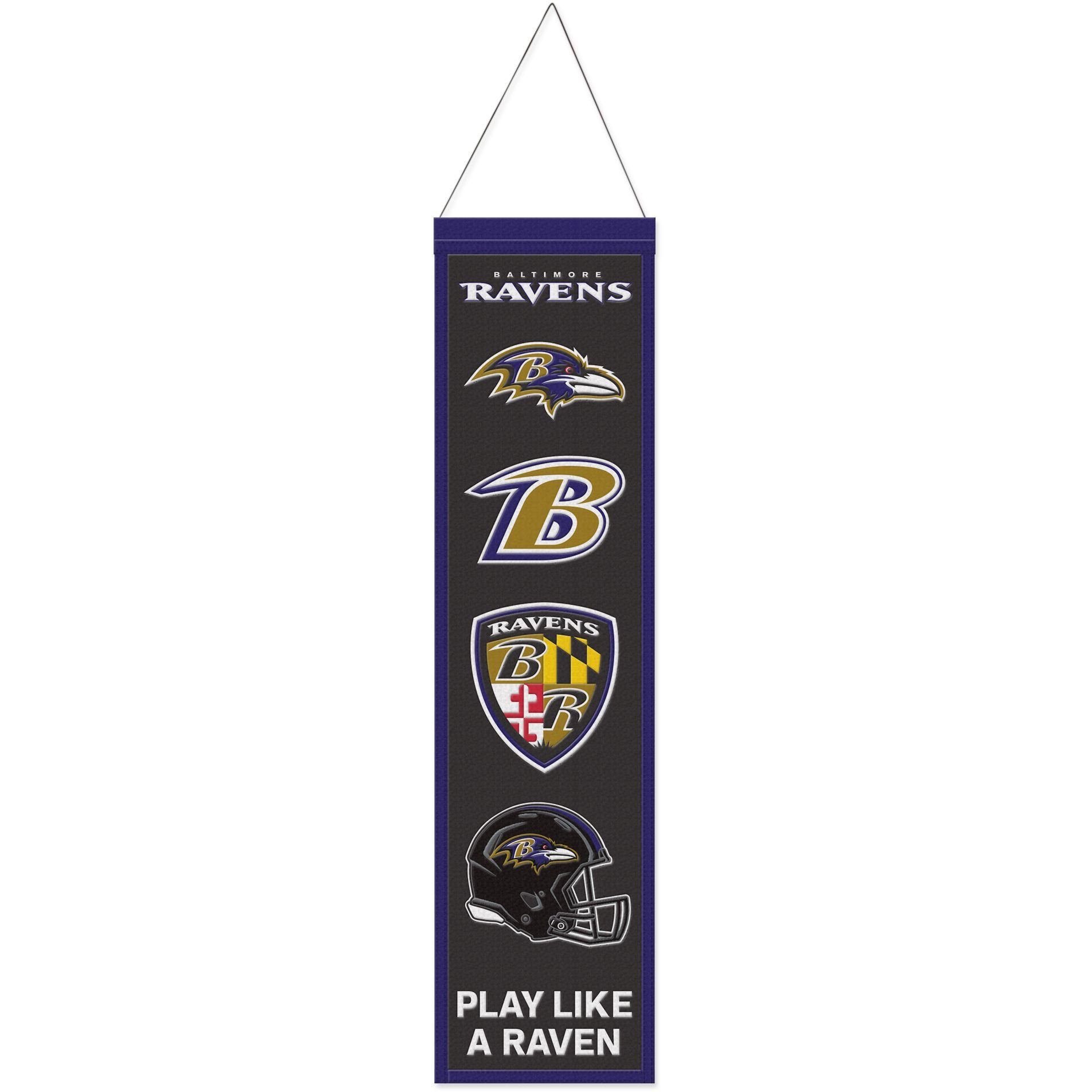 WinCraft Wanddekoobjekt NFL Teams EVOLUTION Wool Banner 80x20cm Baltimore Ravens