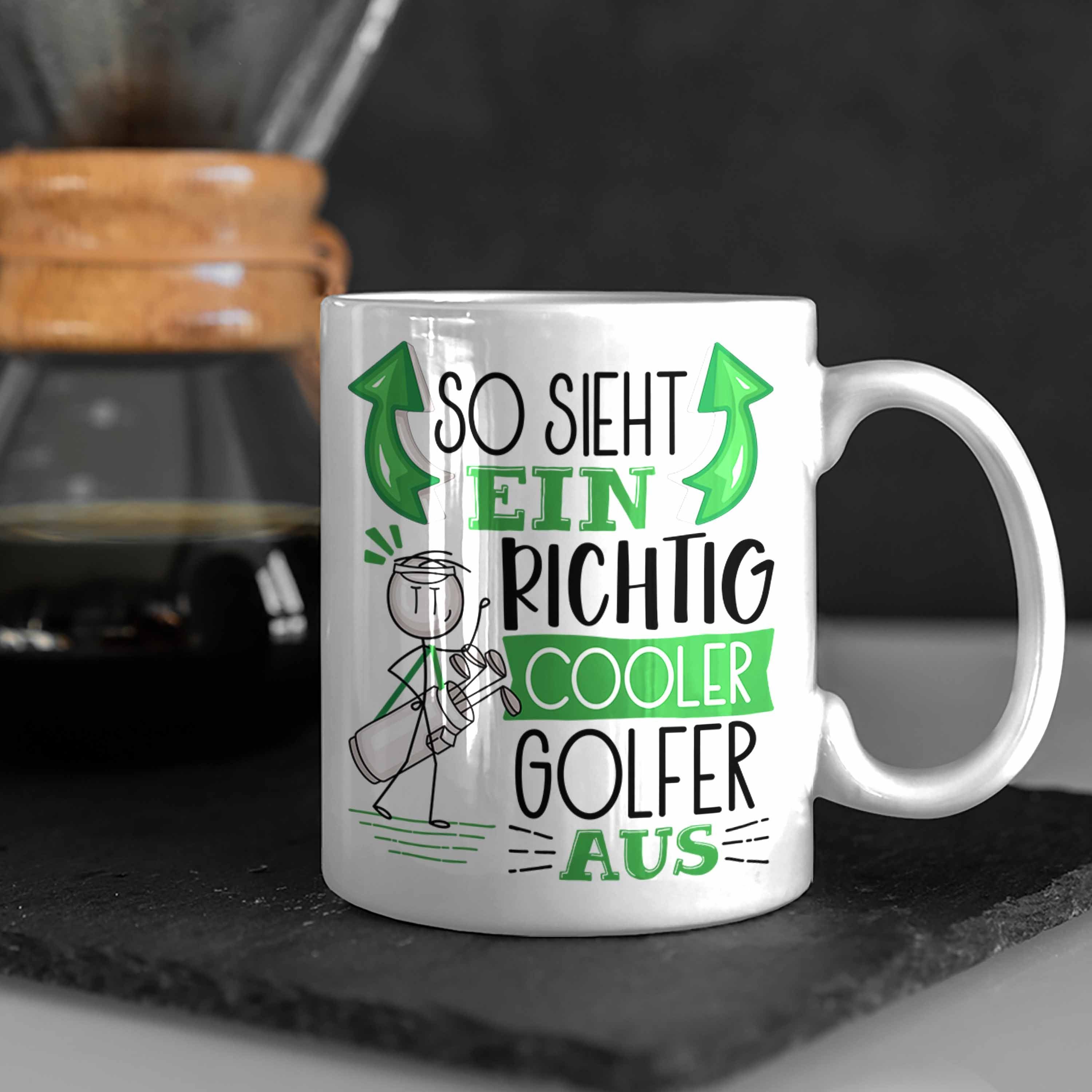 Trendation Tasse Golf-Spieler Tasse So Ein Weiss Golf-Spieler Geschenk Sieht Richtig Cooler