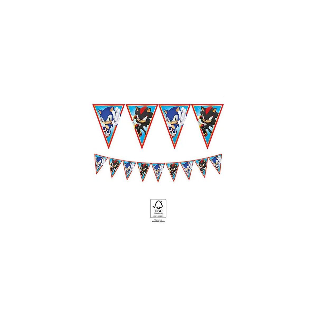 Sonic Wimpelkette Sonic the Hedgehog Sega Wimpelkette FSC 2,3 m – Partydeko