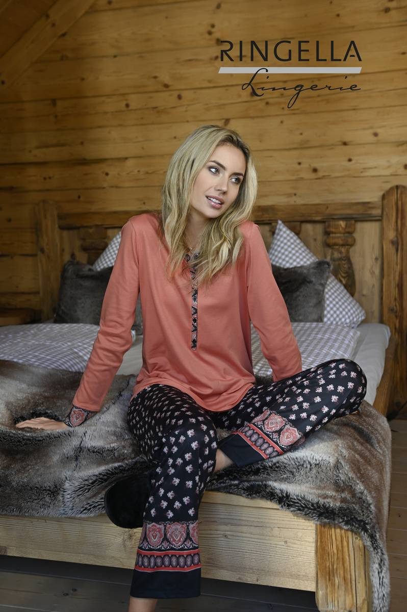 Ringella Pyjama im Retro-Style mit langer Knopfleiste (2 tlg)