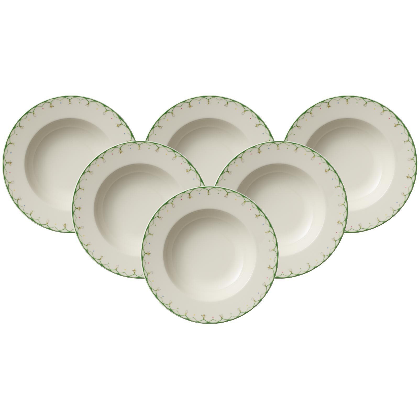 Villeroy & Boch Suppenteller Colourful Spring Suppenteller ø 24,7 cm 6er Set, (6 St)