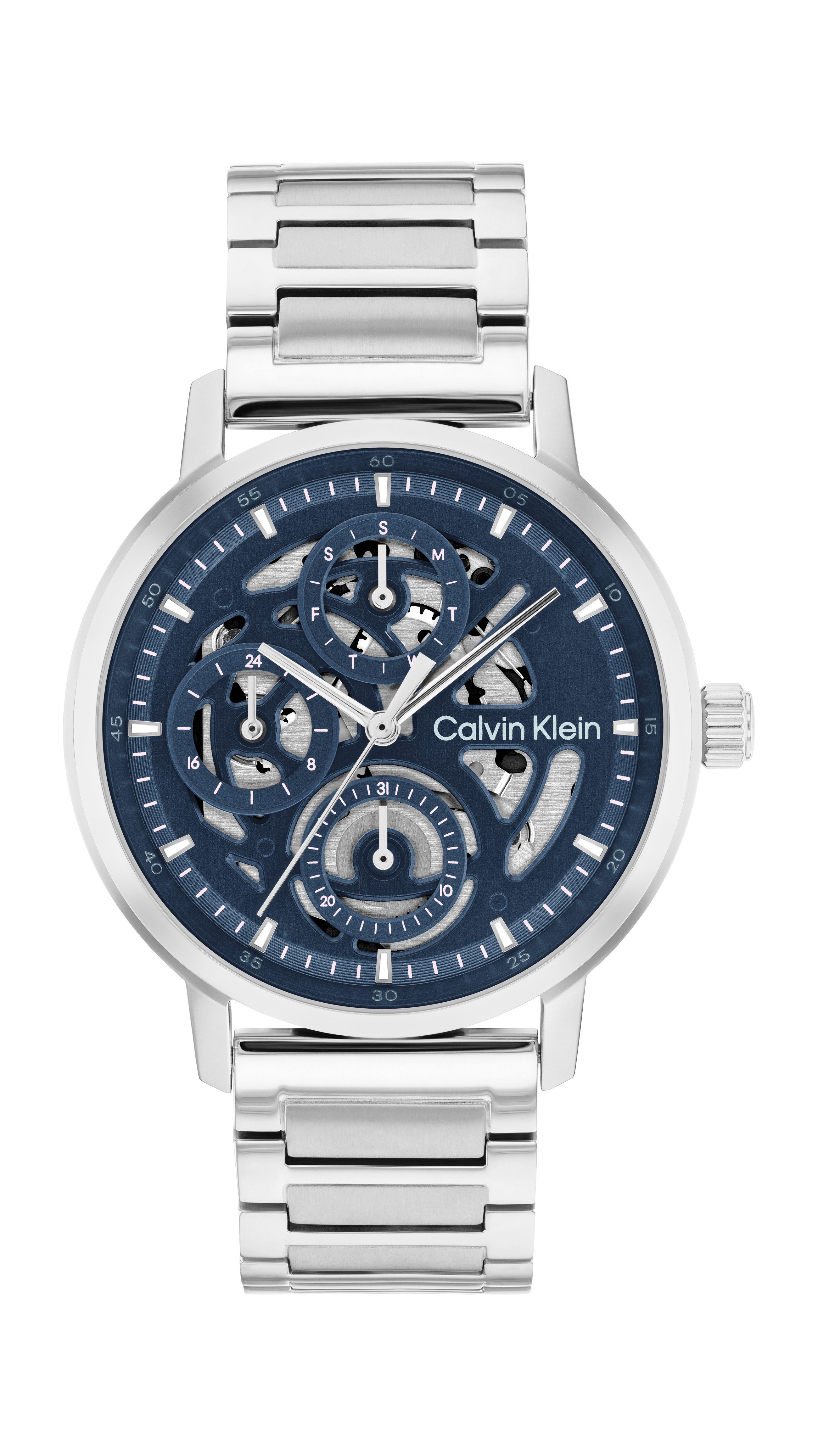 Calvin Klein Multifunktionsuhr GAUGE 25200562, Quarzuhr, Armbanduhr, Herrenuhr, Edelstahlarmband, analog