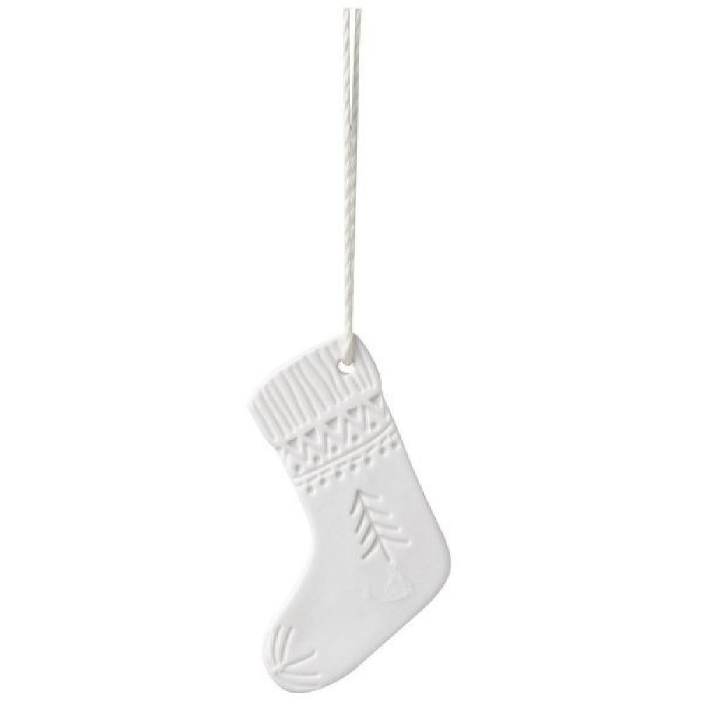 Räder Christbaumschmuck Design Porzellananhänger Socke Wintergarderobe Weiß günstig online kaufen
